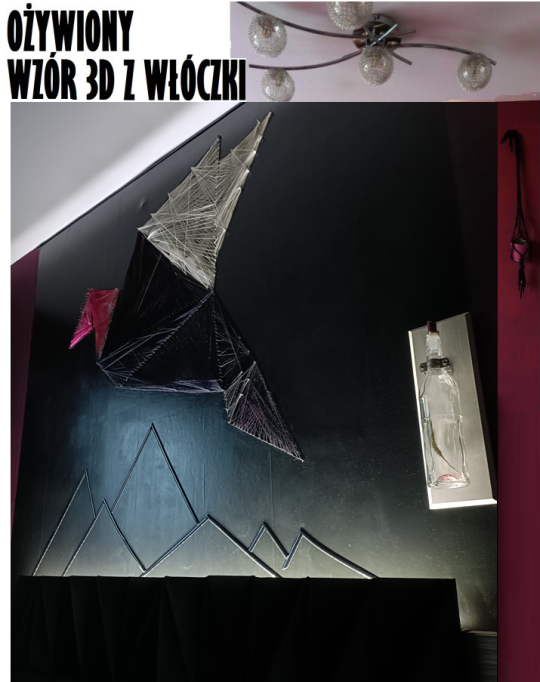 oryginau -string-art ściana ptak 3D